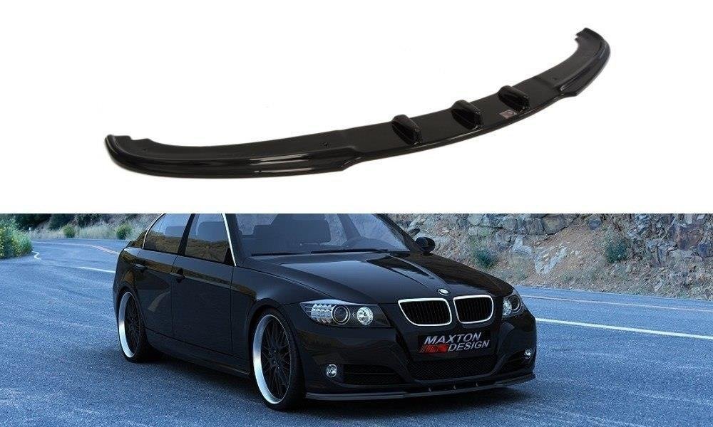 Street+ Spoilerlippe Front Ansatz V.1 passend für BMW 3er E90 / E91 Facelift schwarz Hochglanz – Ansicht 2