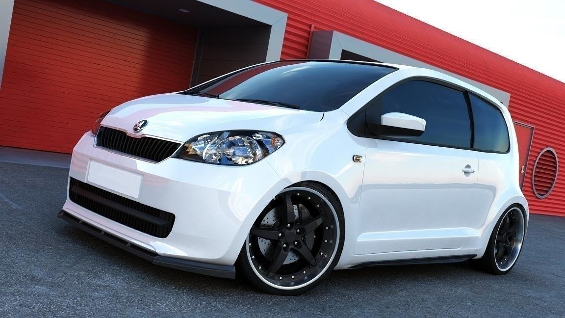 Street+ Spoilerlippe Front Ansatz passend für Skoda Citigo schwarz Hochglanz – Ansicht 1