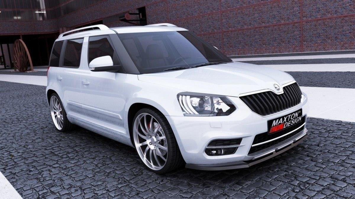 Street+ Spoilerlippe Front Ansatz passend für SKODA YETI CITY Facelift schwarz Hochglanz – Ansicht 1
