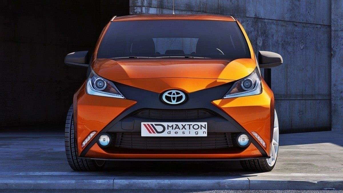 Street+ Spoilerlippe Front Ansatz passend für TOYOTA AYGO mk2 schwarz Hochglanz – Ansicht 3