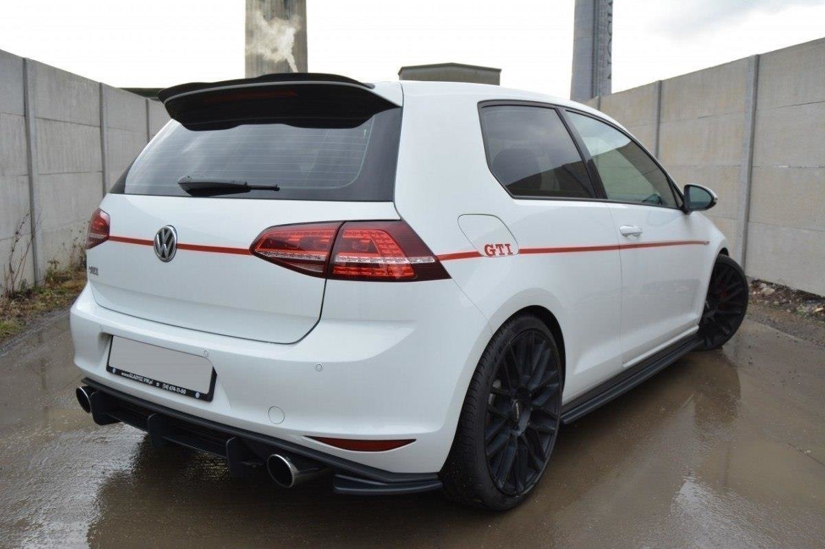 Heck Ansatz Flaps Diffusor passend für VW GOLF 7 GTI schwarz Hochglanz – Ansicht 3