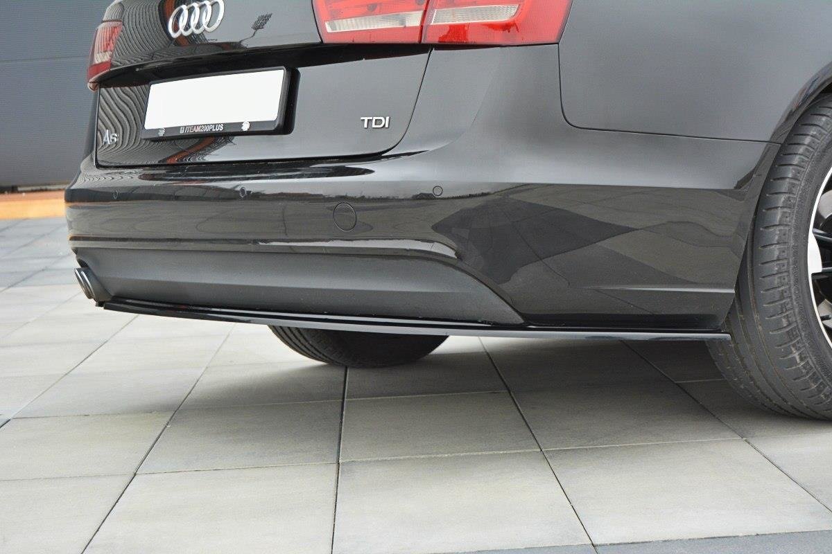 Heck Ansatz Flaps Diffusor passend für Audi A6 Avant / Limousine C7 schwarz Hochglanz – Ansicht 5
