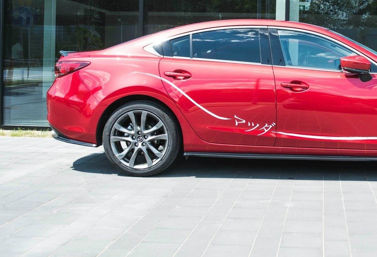 Heck Ansatz Flaps Diffusor V.1 passend für Mazda 6 GJ (Mk3) Facelift schwarz Hochglanz – Ansicht 4