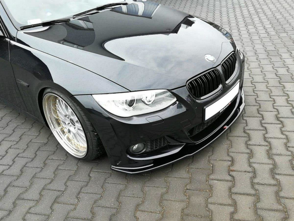 Street+ Spoilerlippe Front Ansatz V.1 passend für BMW 3er E92 M Paket FACELIFT schwarz Hochglanz – Ansicht 4