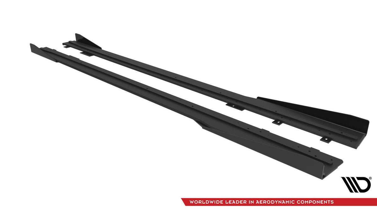 Street Pro Street+ Seitenschweller Leisten + Flaps passend für Ford Mustang Dark Horse Mk7 schwarz Hochglanz – Ansicht 7