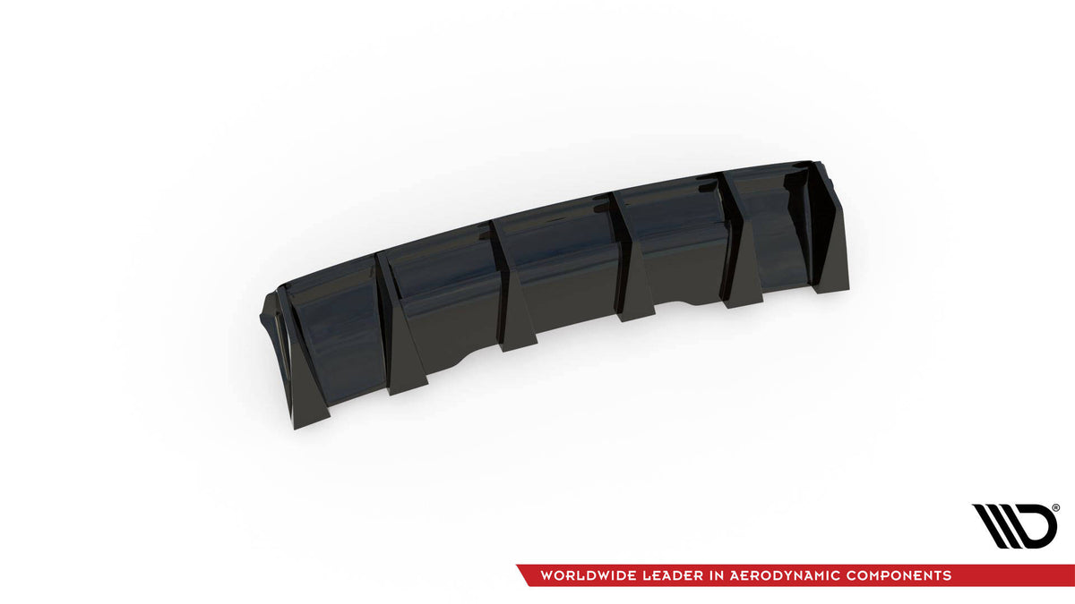 Diffusor Heck Ansatz passend für Audi RS4 B9 / B9 Facelift schwarz Hochglanz – Ansicht 8