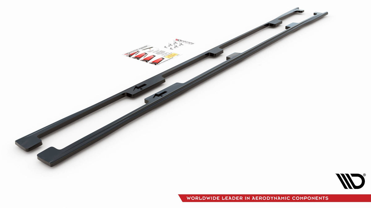 Street+ Seitenschweller Leisten passend für Lexus LS Long Wheelbase Mk4 Facelift schwarz Hochglanz – Ansicht 8