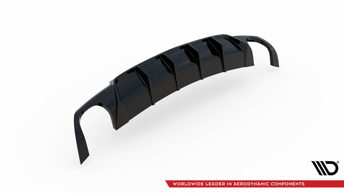 Diffusor Heck Ansatz V.2 passend für VW Scirocco R Mk3 schwarz Hochglanz – Ansicht 6