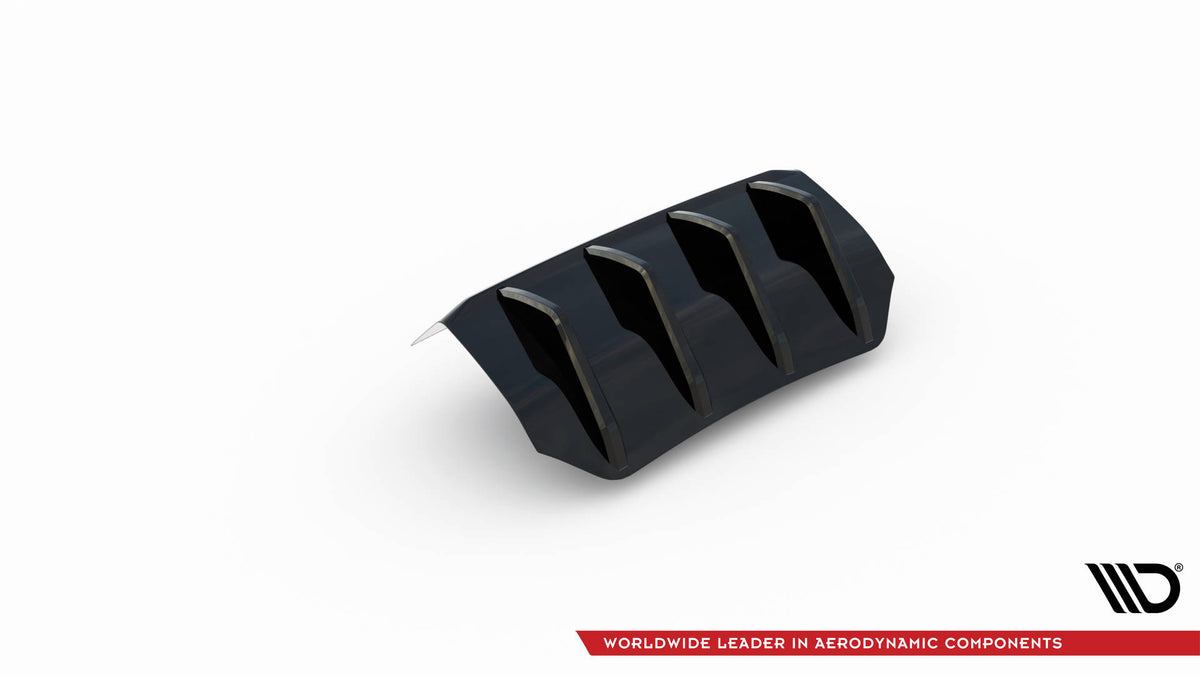 Diffusor Heck Ansatz passend für Porsche Macan Mk1 Facelift 2 schwarz Hochglanz – Ansicht 8