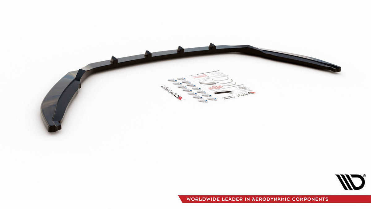 Street+ Spoilerlippe Front Ansatz V.2 passend für Skoda Octavia Mk3 Facelift schwarz Hochglanz – Ansicht 5