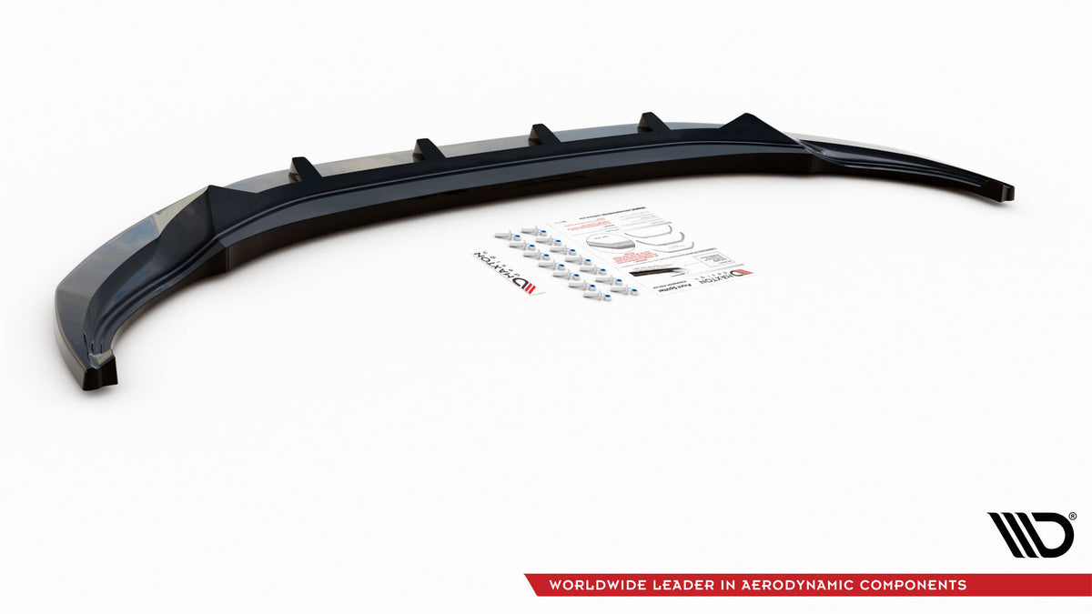 Street+ Spoilerlippe Front Ansatz V.2 passend für VW Tiguan R / R-Line Mk2 Facelift schwarz Hochglanz – Ansicht 5