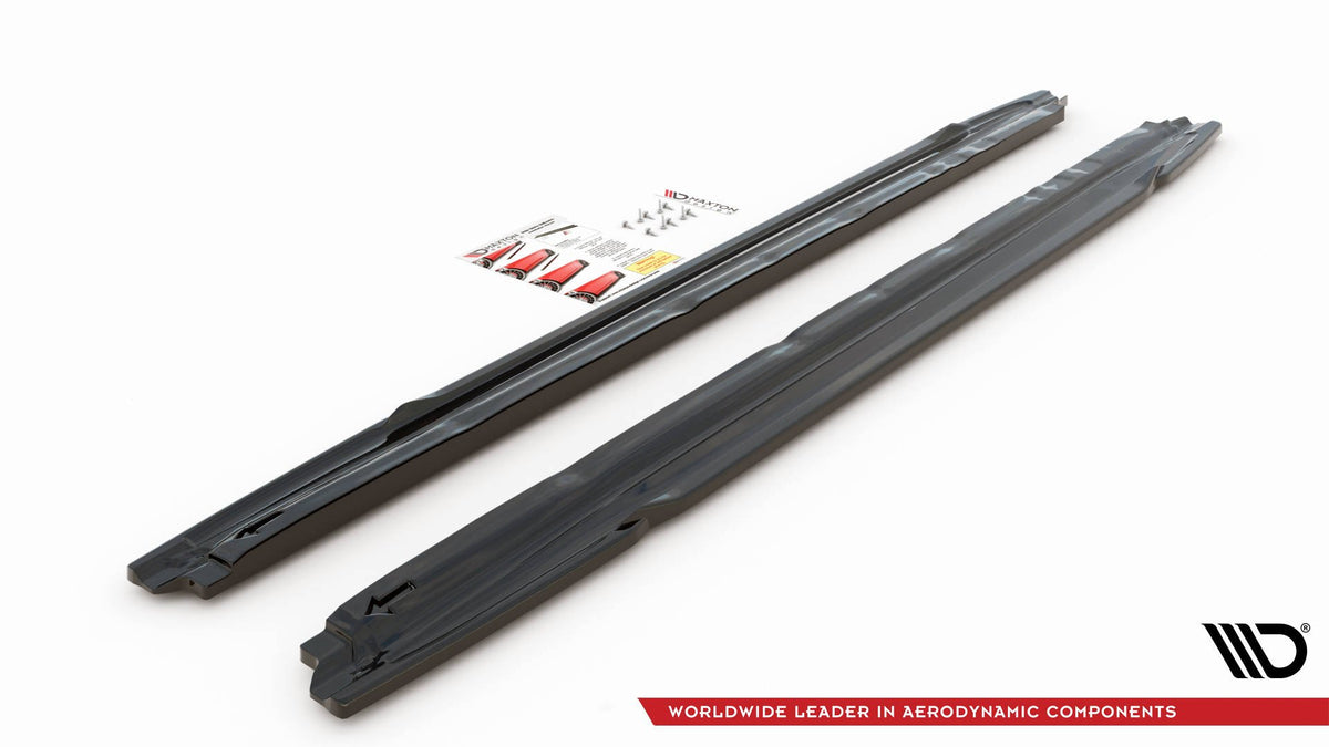 Street+ Seitenschweller Leisten passend für V.1 passend für Audi S3 / A3 S-Line Sportback / Limousine 8Y / 8Y Facelift schwarz Hochglanz – Ansicht 6