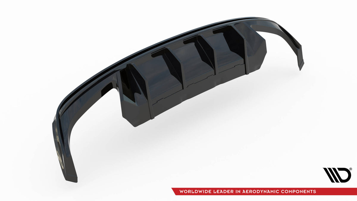 Diffusor Heck Ansatz passend für Skoda Octavia RS Liftback / Combi Mk4 Facelift schwarz Hochglanz – Ansicht 6