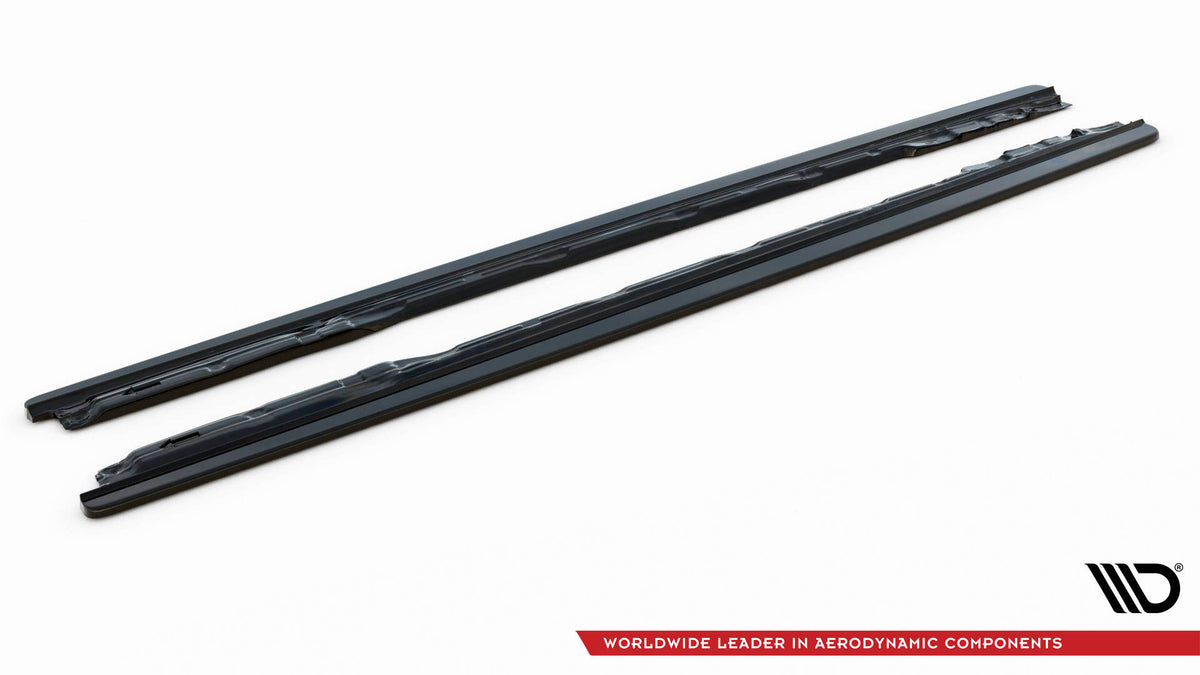 Street+ Seitenschweller Leisten passend für Audi S4 / A4 S-Line / A4 Competiton B9 schwarz Hochglanz – Ansicht 6