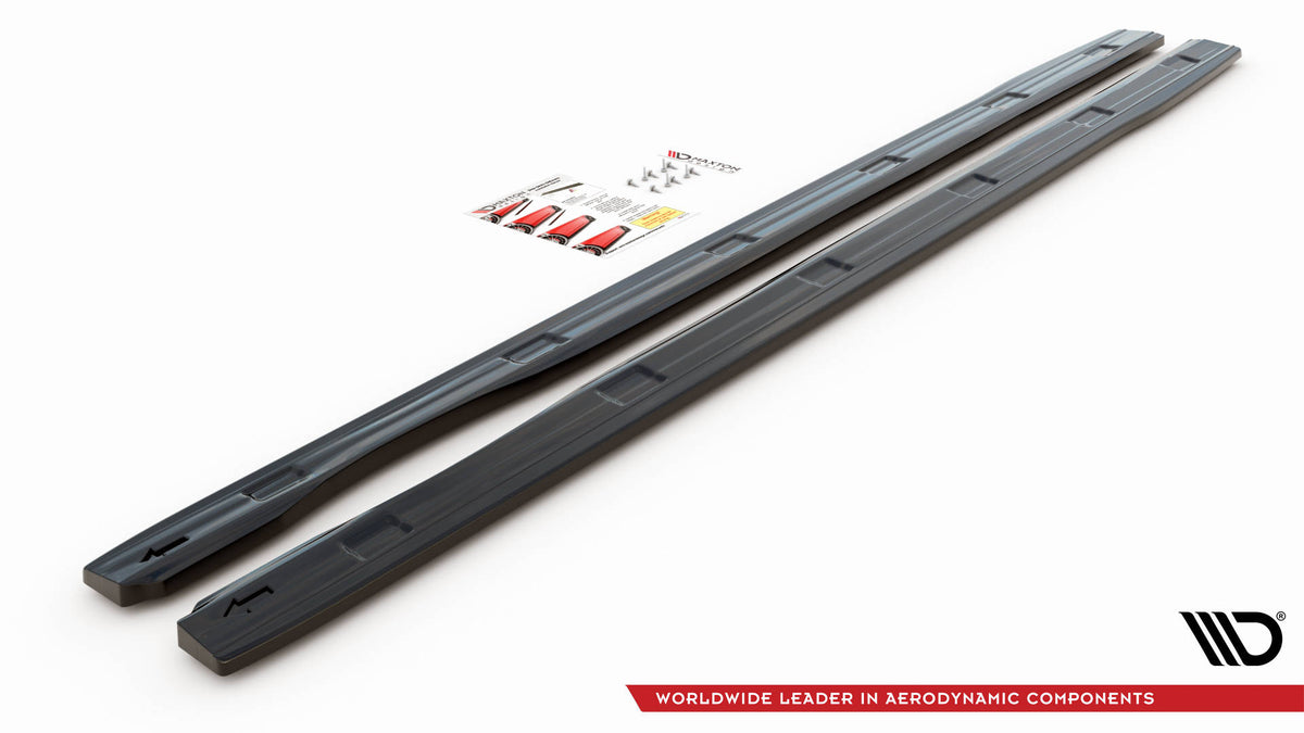 Street+ Seitenschweller Leisten passend für VW Caddy Long Mk3 Facelift schwarz Hochglanz – Ansicht 6