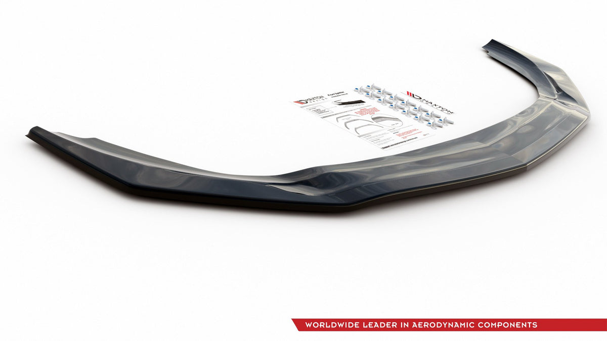 Street+ Spoilerlippe Front Ansatz V.1 passend für Mercedes A35 AMG Aero W177 schwarz Hochglanz – Ansicht 7