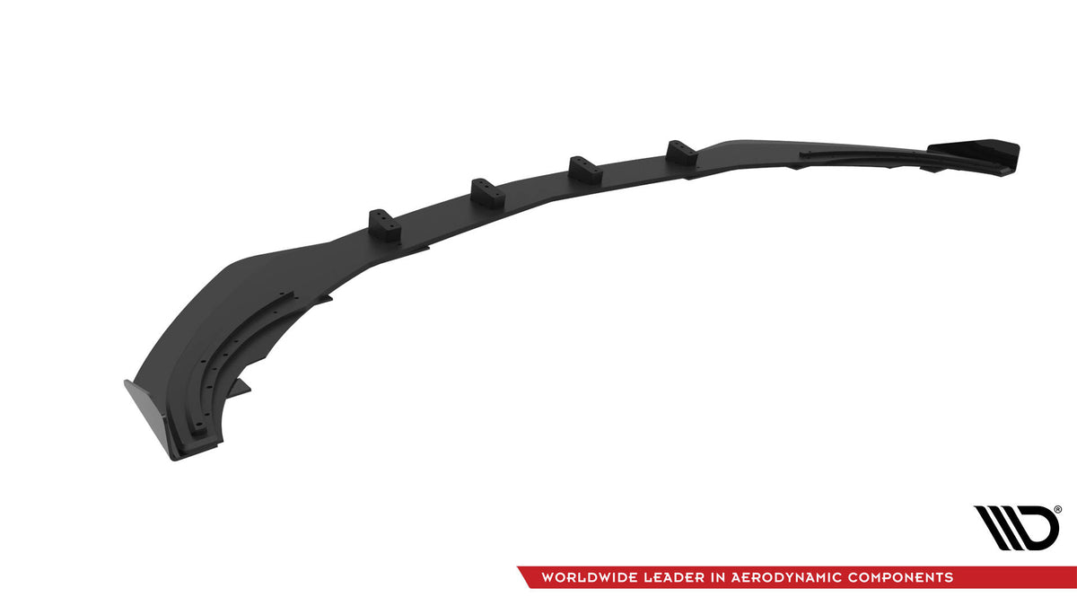 Street Pro Street+ Spoilerlippe Front Ansatz + Flaps passend für Mercedes-Benz A AMG-Line W176 Facelift schwarz Hochglanz – Ansicht 6