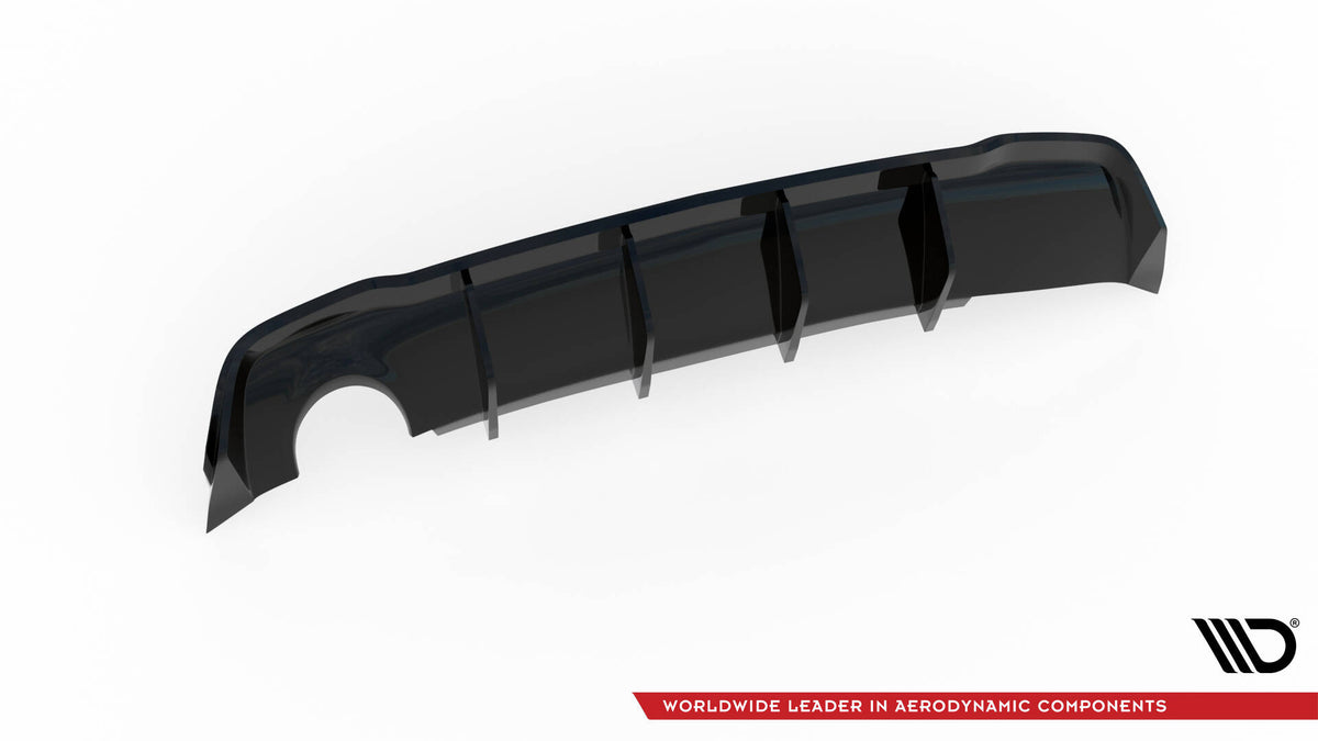 Diffusor Heck Ansatz passend für Opel Astra GTC OPC-Line J (Einzelauspuff li.) schwarz Hochglanz – Ansicht 8