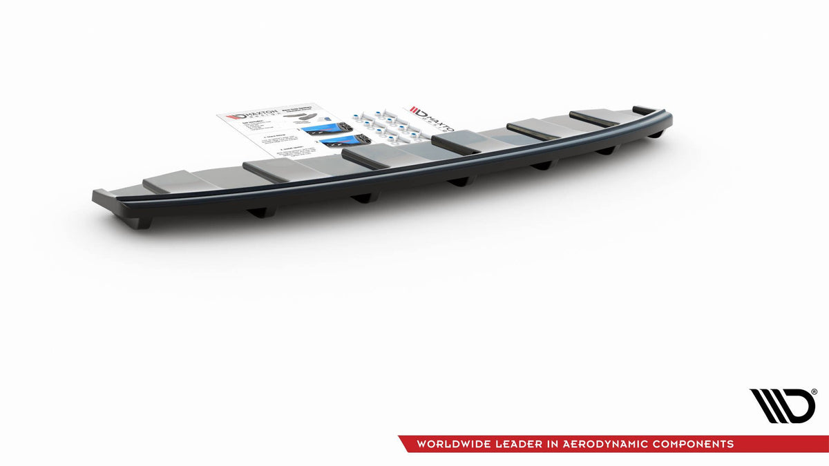 Heckansatz AUDI A6 C7 S-LINE AVANT AUSPUFF 2X1 im DTM LOOK schwarz Hochglanz – Ansicht 2