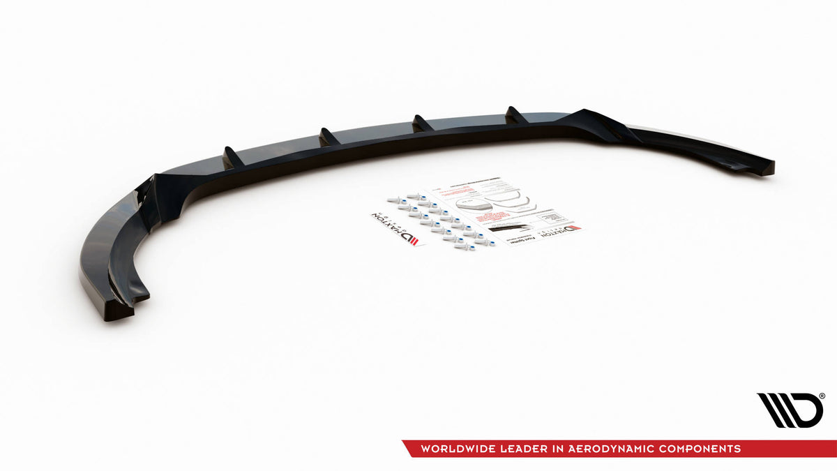 Street+ Spoilerlippe Front Ansatz V.1 passend für Mercedes-Benz A W176 schwarz Hochglanz – Ansicht 6