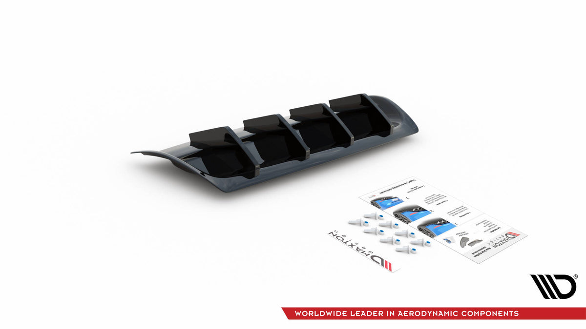 Diffusor Heck Ansatz passend für VW Arteon R Limousine / Shooting Brake Mk1 Facelift schwarz Hochglanz – Ansicht 7