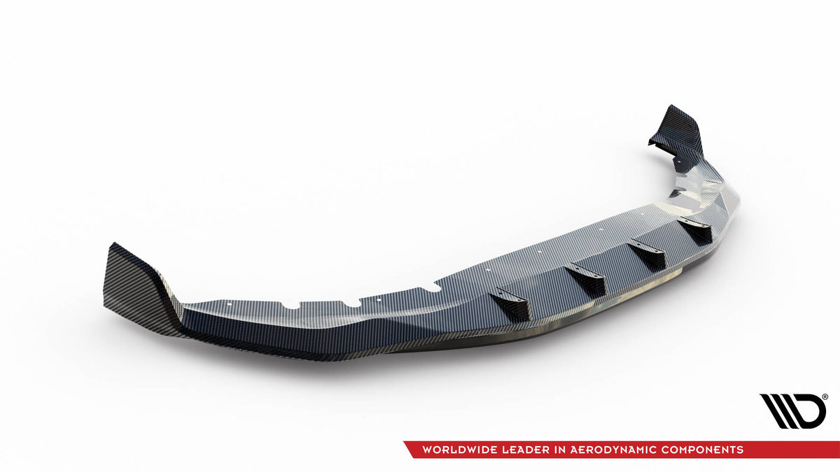 Prepreg Carbon Fiber Street+ Spoilerlippe Front Ansatz passend für + ABS Diffusor BMW 7 M-Paket G11 Facelift schwarz Hochglanz – Ansicht 12