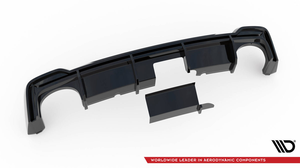 Diffusor Heck Ansatz passend für Audi RS7 C8 (mit AHK) schwarz Hochglanz – Ansicht 10