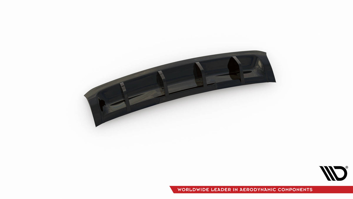 Diffusor Heck Ansatz passend für Porsche Cayenne Turbo / Standard Mk2 schwarz Hochglanz – Ansicht 8