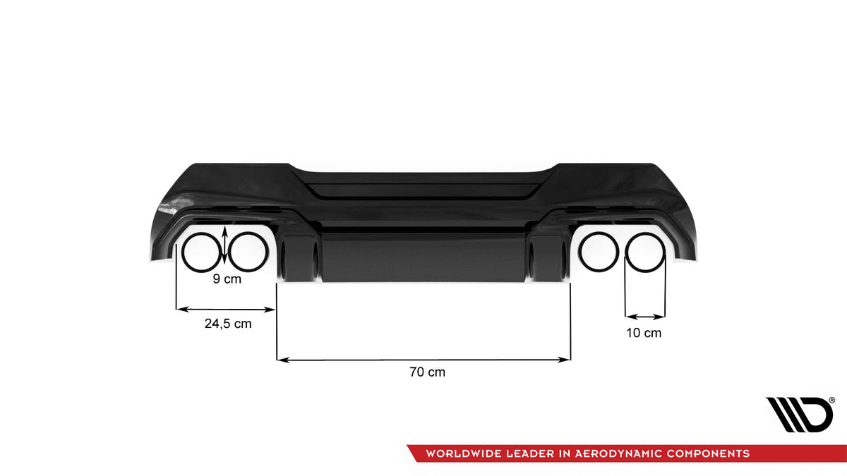 Diffusor Heck Ansatz V.2 passend für BMW 1er M-Paket/ M135i / 128ti F40 schwarz Hochglanz – Ansicht 10