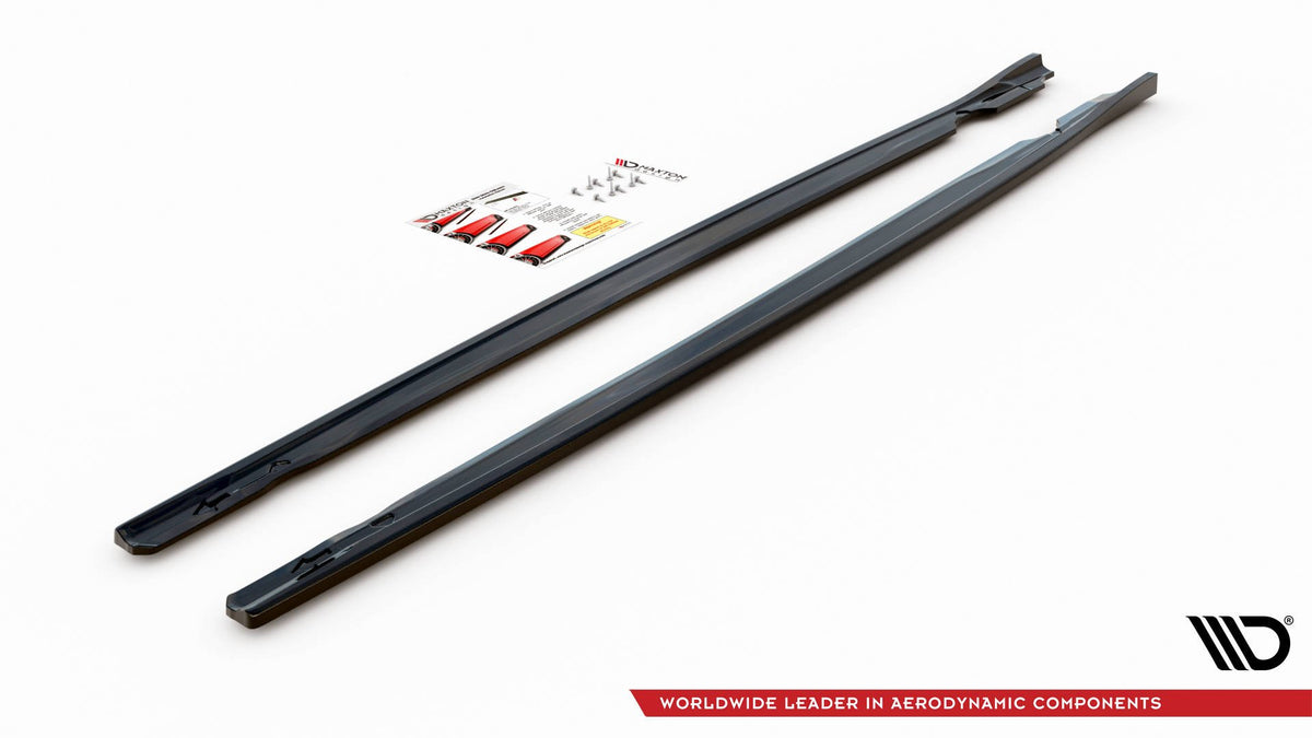 Street+ Seitenschweller Leisten V.2 passend für VW Golf R Hatchback Mk8 Facelift schwarz Hochglanz – Ansicht 6
