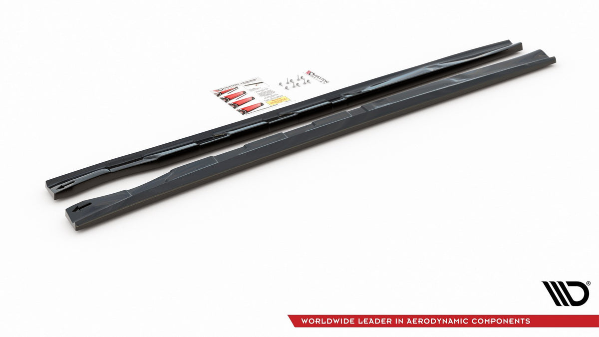 Street+ Seitenschweller Leisten passend für Alfa Romeo 156 Facelift schwarz Hochglanz – Ansicht 8