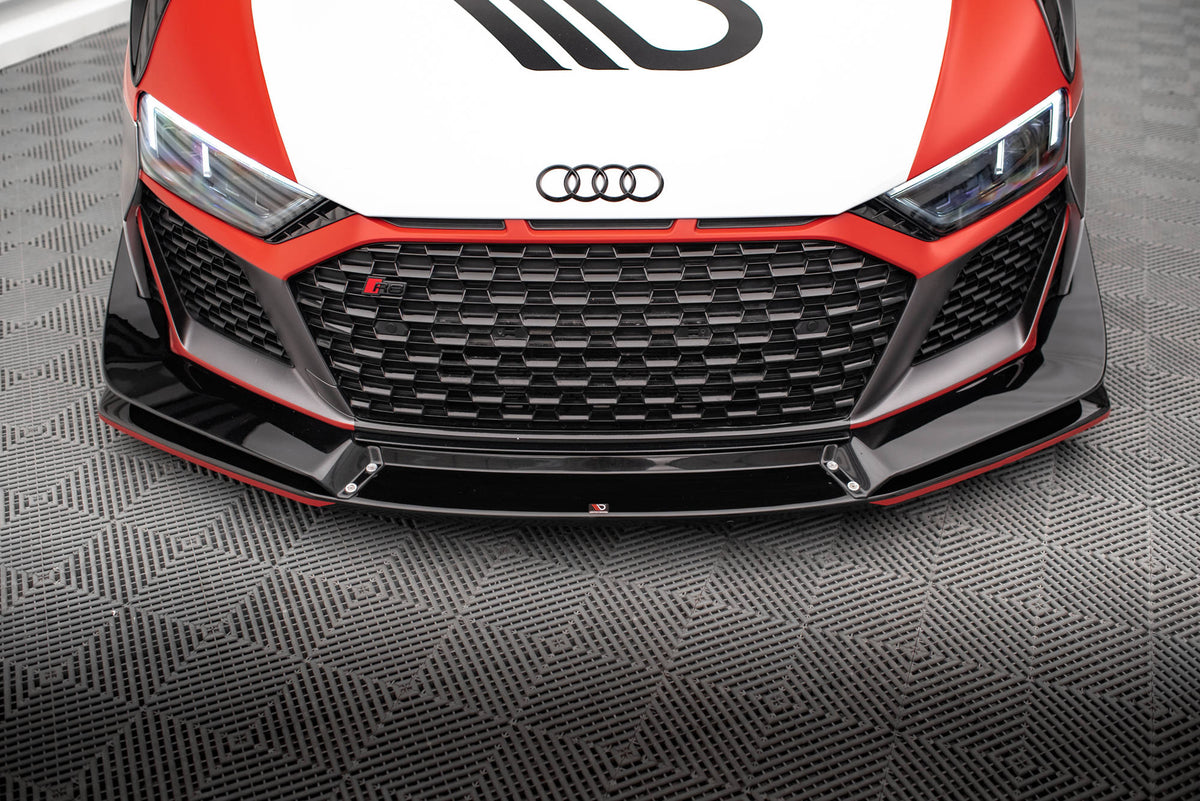Street+ Spoilerlippe Front Ansatz passend für Audi R8 Mk2 Facelift schwarz Hochglanz – Ansicht 1