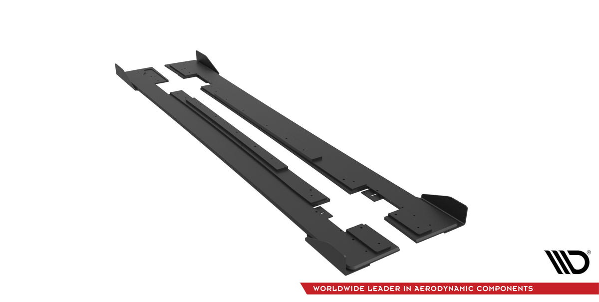 Street Pro Street+ Seitenschweller Leisten + Flaps passend für Mercedes-AMG CLA 45 C117 Facelift schwarz Hochglanz – Ansicht 5
