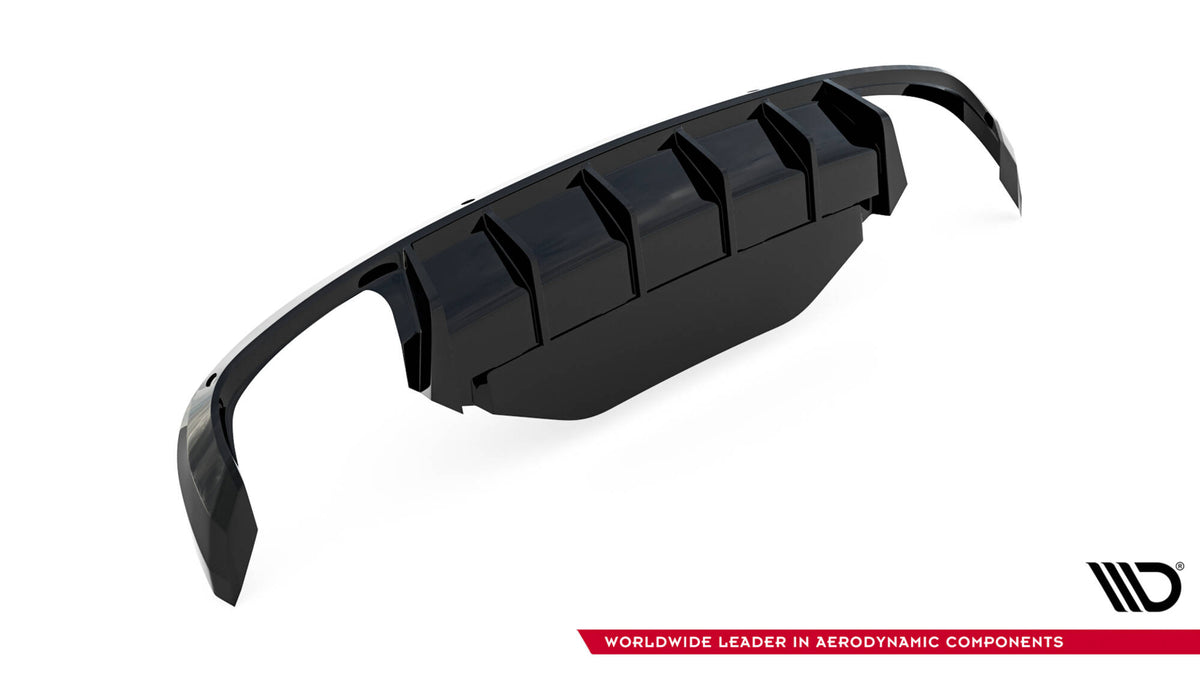 Diffusor Heck Ansatz V.2 passend für Skoda Superb Liftback / Combi Mk3 schwarz Hochglanz – Ansicht 7