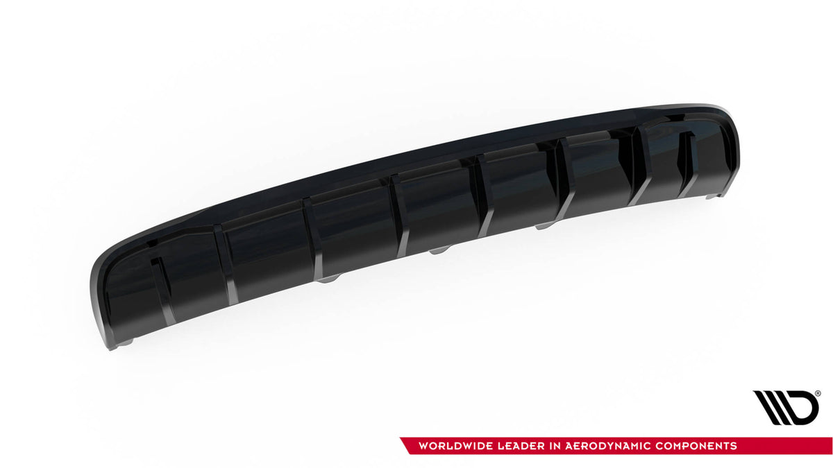 Diffusor Heck Ansatz passend für Audi A4 B8 Facelift (Version ohne Auspuff) schwarz Hochglanz – Ansicht 5