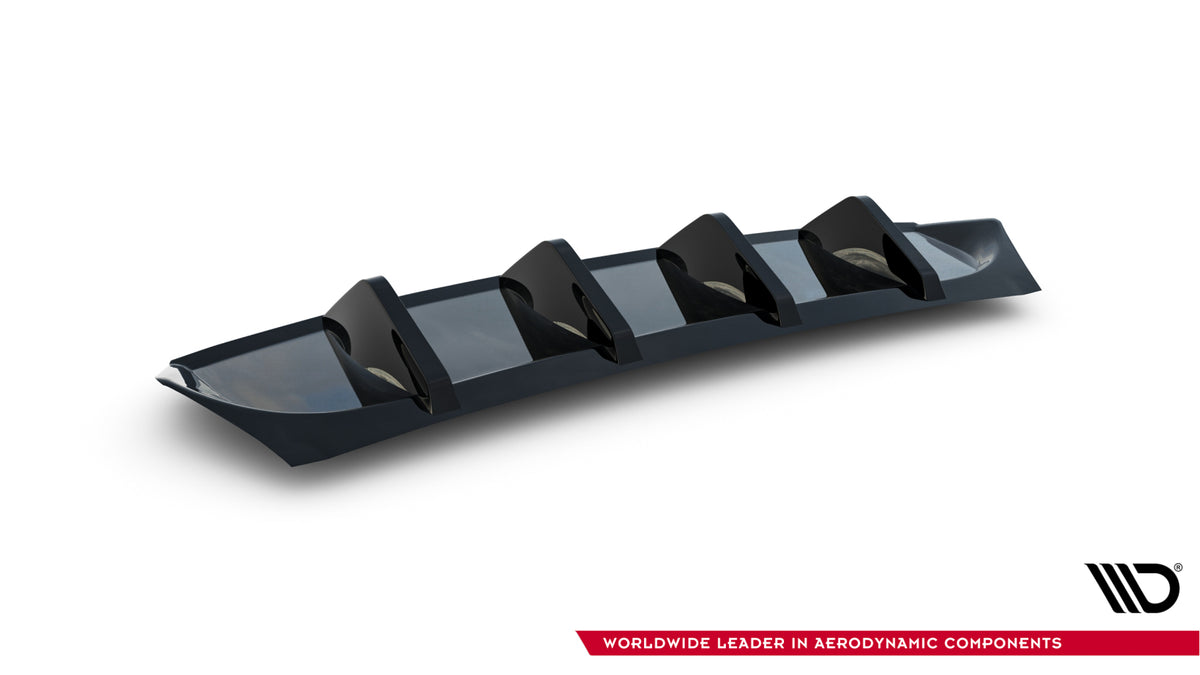 Diffusor Heck Ansatz passend für Skoda Octavia Sportline Liftback / Combi Mk4 Facelift schwarz Hochglanz – Ansicht 5
