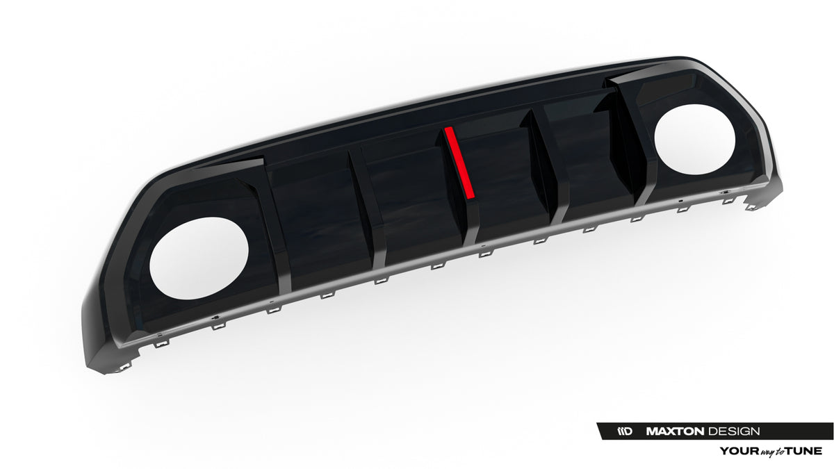 Diffusor Heck Ansatz passend für Audi RS3 Limousine 8Y Facelift (Version mit Originalreflektor) schwarz Hochglanz – Ansicht 8