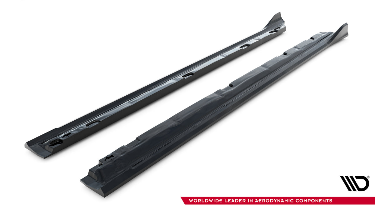 Street+ Seitenschweller Leisten V.2 passend für Skoda Superb Mk4 schwarz Hochglanz – Ansicht 6