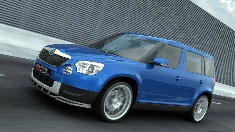 Street+ Spoilerlippe Front Ansatz passend für SKODA YETI schwarz Hochglanz – Ansicht 1