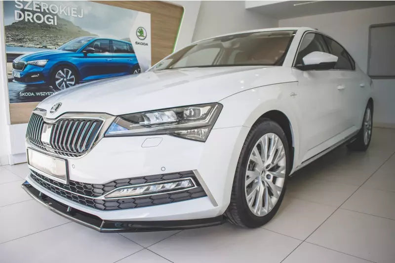 Maxton Design Frontlippe V.2 für Skoda Superb 3 III 3V Facelift Hochglanz schwarz – Ansicht 4
