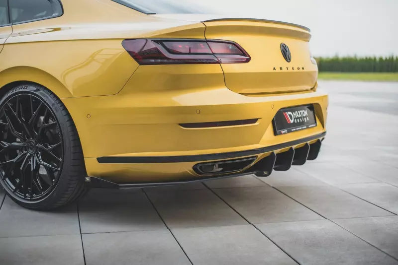 Maxton Design Street Pro Heckdiffusor für VW Arteon R-Line matt schwarz mit Hochglanz Flaps – Ansicht 4