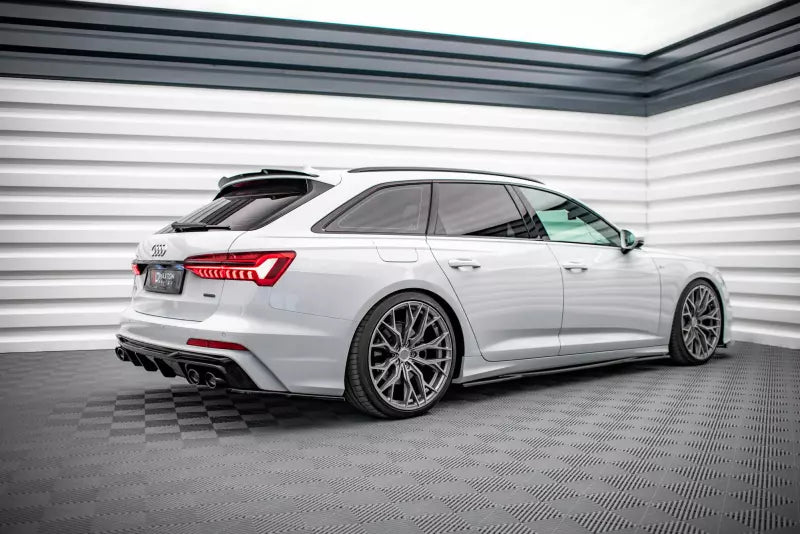 Maxton Design Heckdiffusor mit Endrohr Attrappe Schwarz für Audi A6 S-Line S6 C8 2018-2026 Hochglanz schwarz – Ansicht 4