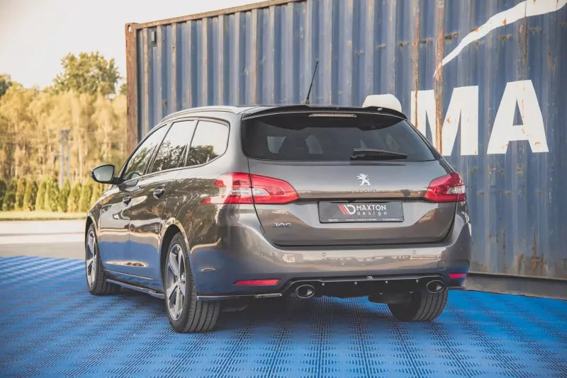 Maxton Design Heckdiffusor mit Sportauspuff Attrappe Schwarz für Peugeot 308 II SW Facelift Hochglanz schwarz – Ansicht 4