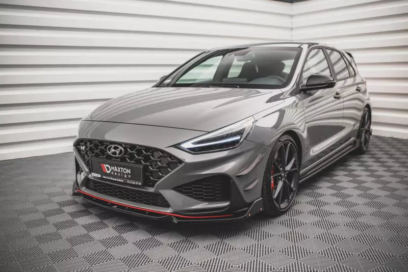 Maxton Design Frontlippe V.1 mit Flaps für Hyundai I30 N Hatchback / Fastback Mk3 Facelift Hochglanz schwarz – Ansicht 4