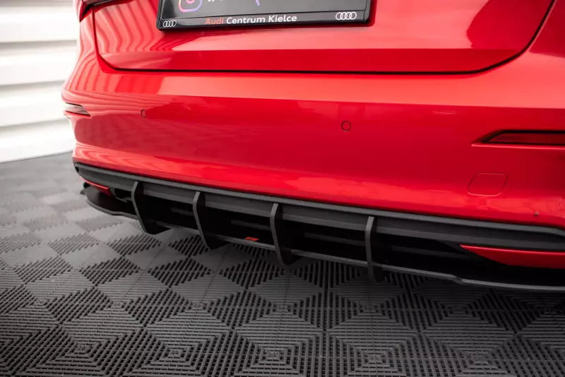 Maxton Design Street Pro Heckdiffusor für Audi A3 Sportback 8Y schwarz matt mit Hochglanz Flaps – Ansicht 4