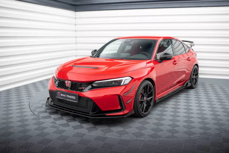 Maxton Design Street Pro Frontlippen Flaps für Honda Civic Type-R Mk 11 Hochglanz schwarz – Ansicht 4