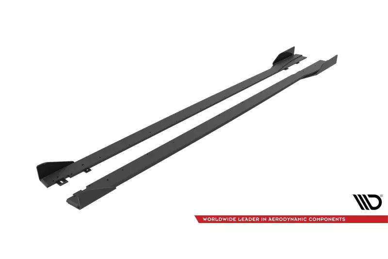 Maxton Design Street Pro Seitenschweller (Paar) für Honda Civic Type-R Mk 11 schwarz matt mit Hochglanz Flaps – Ansicht 4