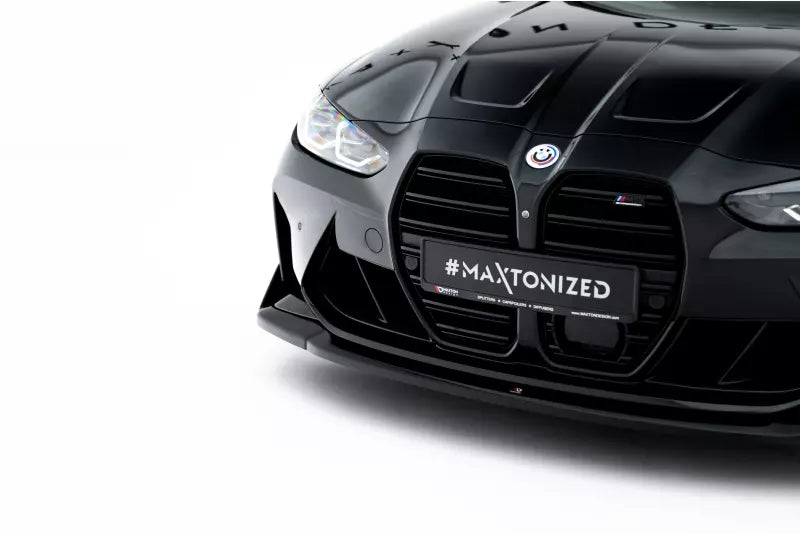 Maxton Design Frontlippe V.4 für CSL Look BMW M3 G80 G81 / M4 G82 Hochglanz schwarz – Ansicht 4