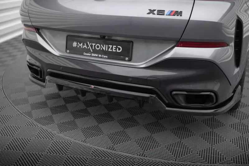 Maxton Design mittlerer Heckdiffusor DTM Look V.2 für BMW X6 M-Paket G06 Facelift Hochglanz schwarz – Ansicht 4