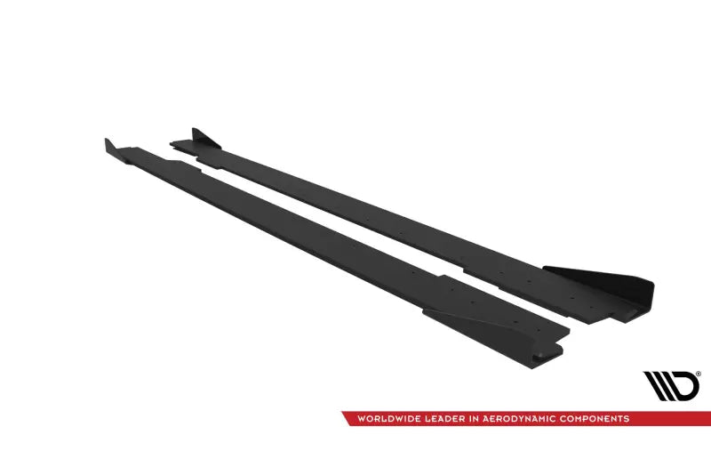 Maxton Design Street Pro Seitenschweller (Paar) für Audi A5 / A5 S-Line / S5 Coupe / Cabrio B8 8T / B8 8T Facelift Schwarz mit Hochglanz Flaps – Ansicht 4